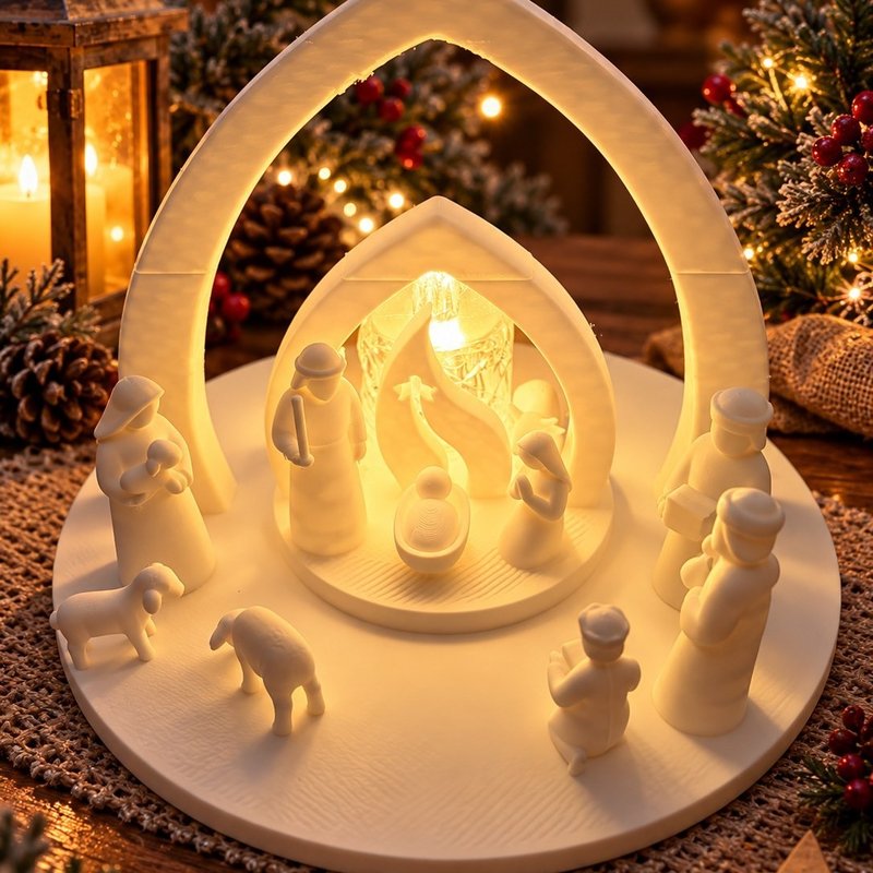 Pesebre iluminado