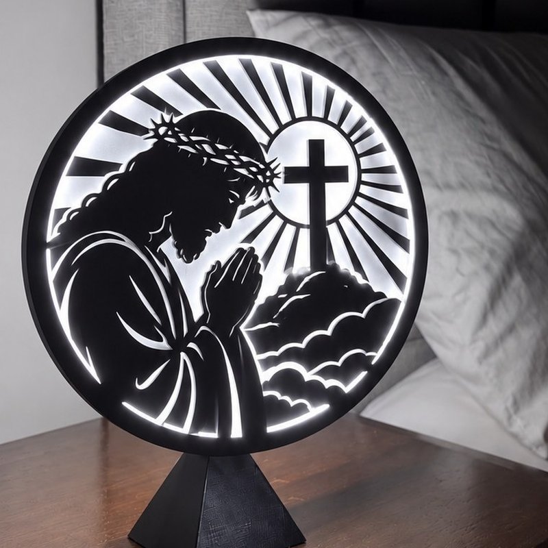 Lámpara Jesús en oración